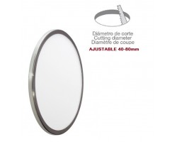 Downlight panel LED Redondo 115mm Cromo 8W, Corte ajustable 40 a 80mm
